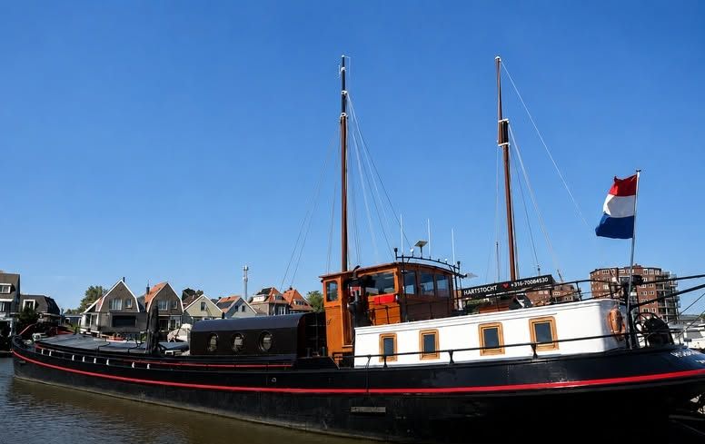 Woonboot tussen de molens aan de Zaan